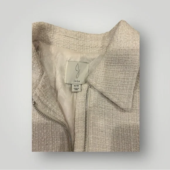 Joie Off-white Structured Teddy Jacket| Size M - Picture 5 of 9